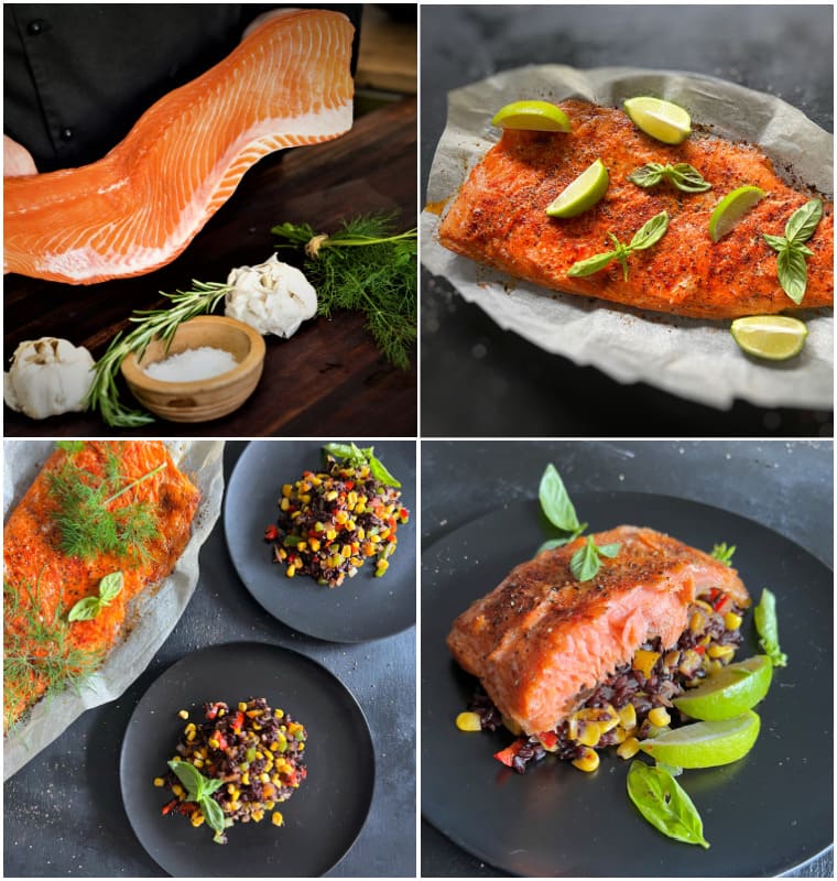 Recipe - mexican Inspired salman and black rice salad